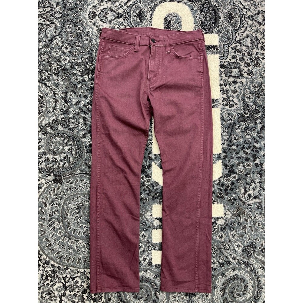 Levis 513 Jeans Mens 32x28 Purple Merlot Stretch Denim Black Tab Pants Excellent
